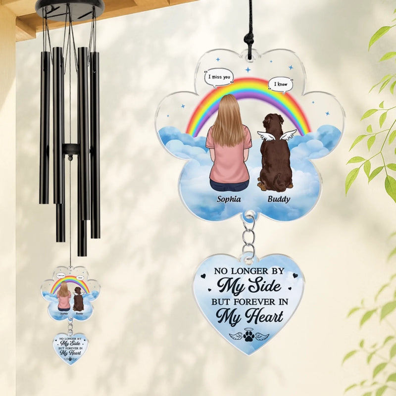 Custom Wind Chime With Acrylic Charms - Personalized Pet Memorial Gifts For Dogs - Pawprints On My Soul