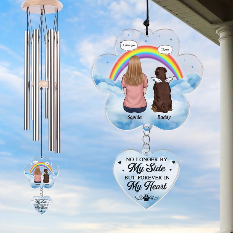 Custom Wind Chime With Acrylic Charms - Personalized Pet Memorial Gifts For Dogs - Pawprints On My Soul