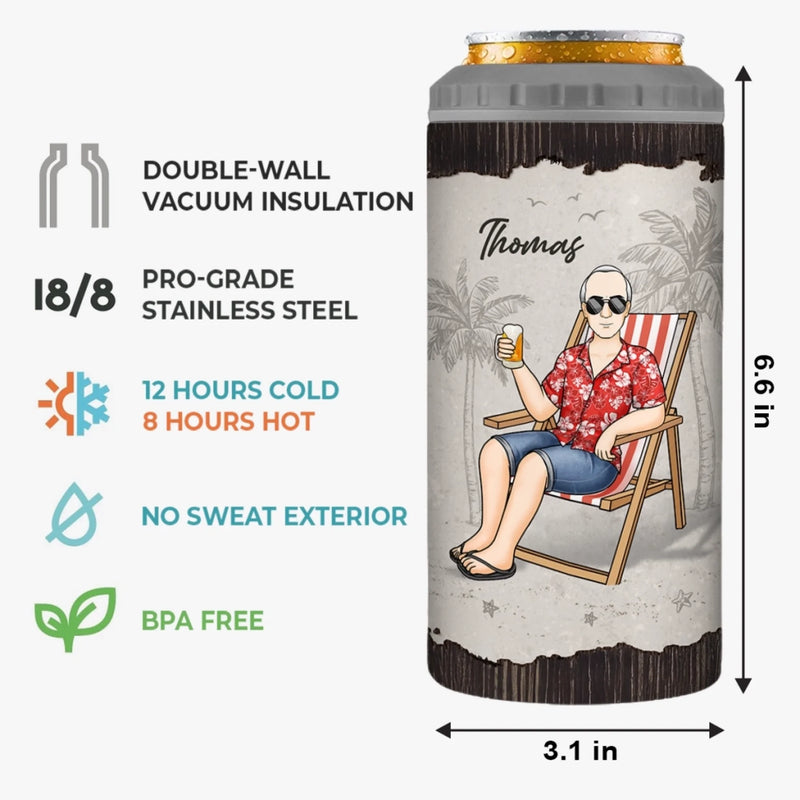 Custom 4 In 1 Can Cooler Tumbler - Personalized Retirement Gifts For Women, Men - Master Of Relaxation