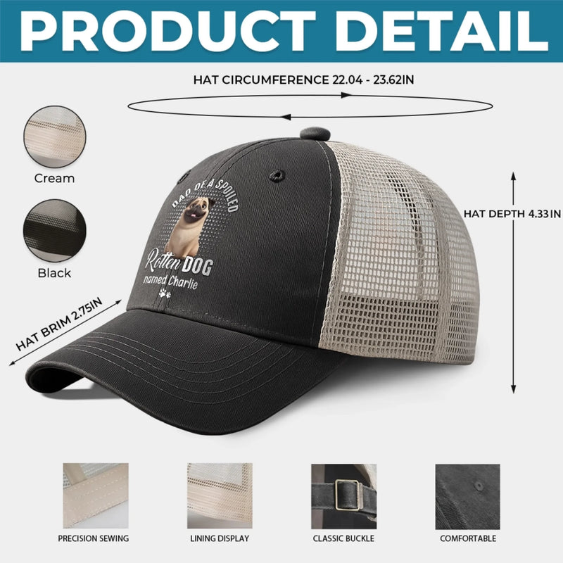 Custom Washed Cotton Baseball Net Cap - Personalized Birthday Gifts For Dog Cat Lovers, Dog Dad And Mom, Cat Owners - Master Of The Meow & Woof Crew