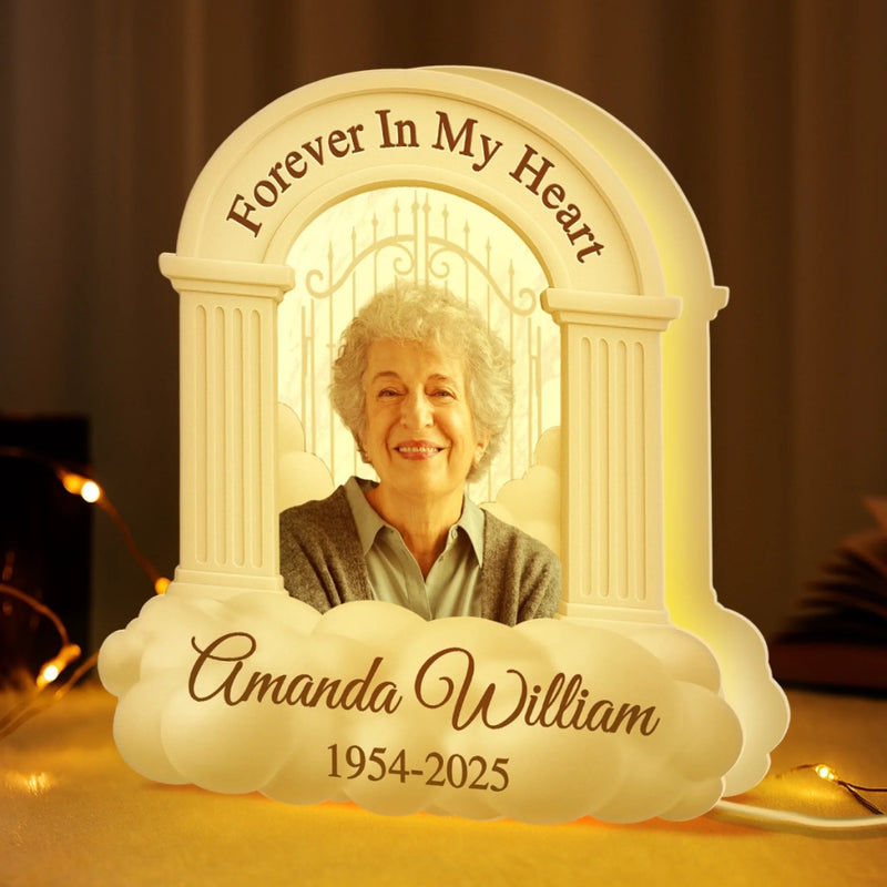 Custom Photo Shaped Light Box - Personalized Memorial Sympathy Gifts For Loss Of Mom, Dad - In Loving Memory