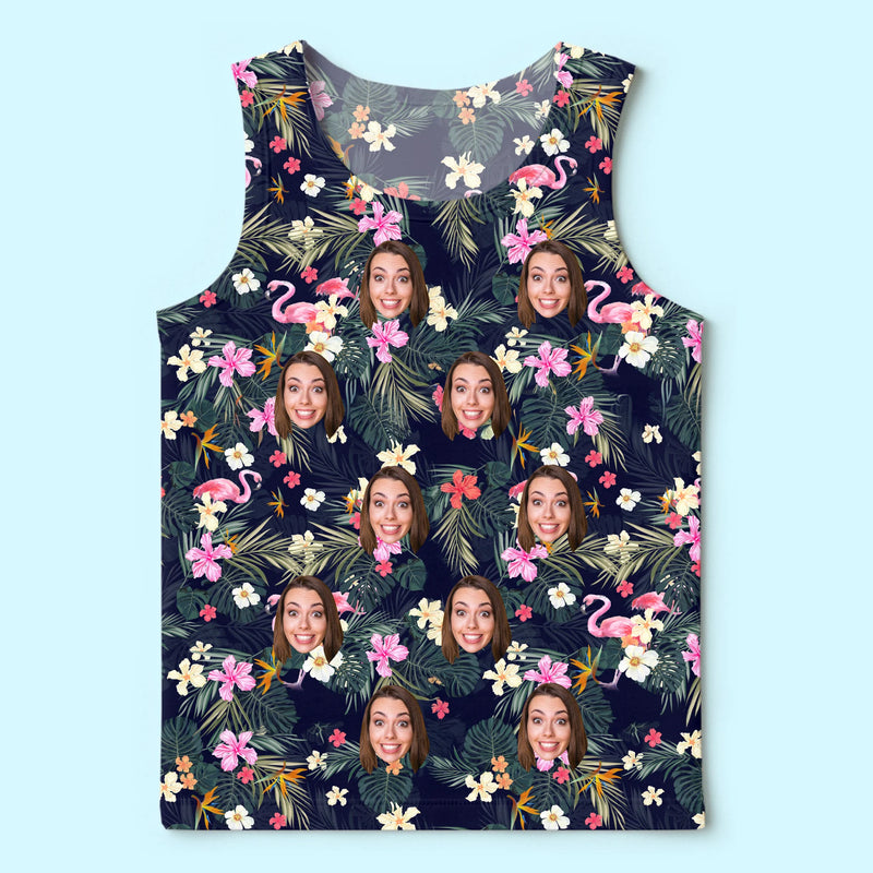 Custom Photo Tanktop - Personalized Summer Vacation And Travel Gifts For Family, Dog Cat Lovers - Loud, Proud, And Tropical