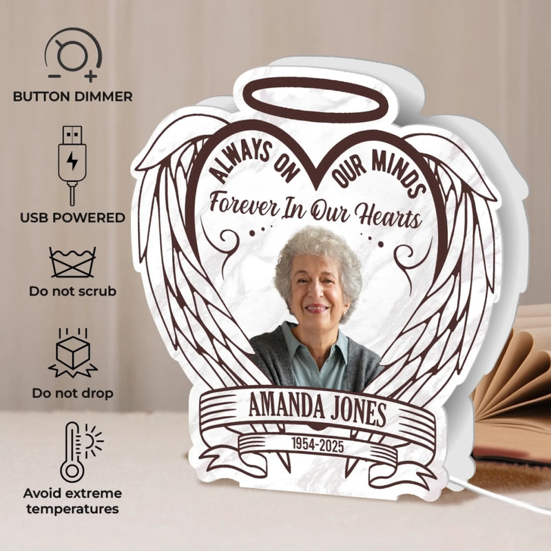 Custom Photo Shaped Light Box - Personalized Memorial Sympathy Gifts For Loss Of Mom, Dad - Your Light Will Always Shine In Our Hearts