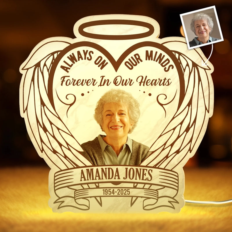 Custom Photo Shaped Light Box - Personalized Memorial Sympathy Gifts For Loss Of Mom, Dad - Your Light Will Always Shine In Our Hearts