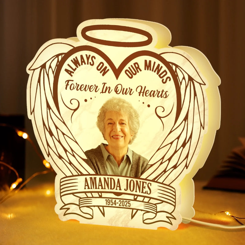Custom Photo Shaped Light Box - Personalized Memorial Sympathy Gifts For Loss Of Mom, Dad - Your Light Will Always Shine In Our Hearts