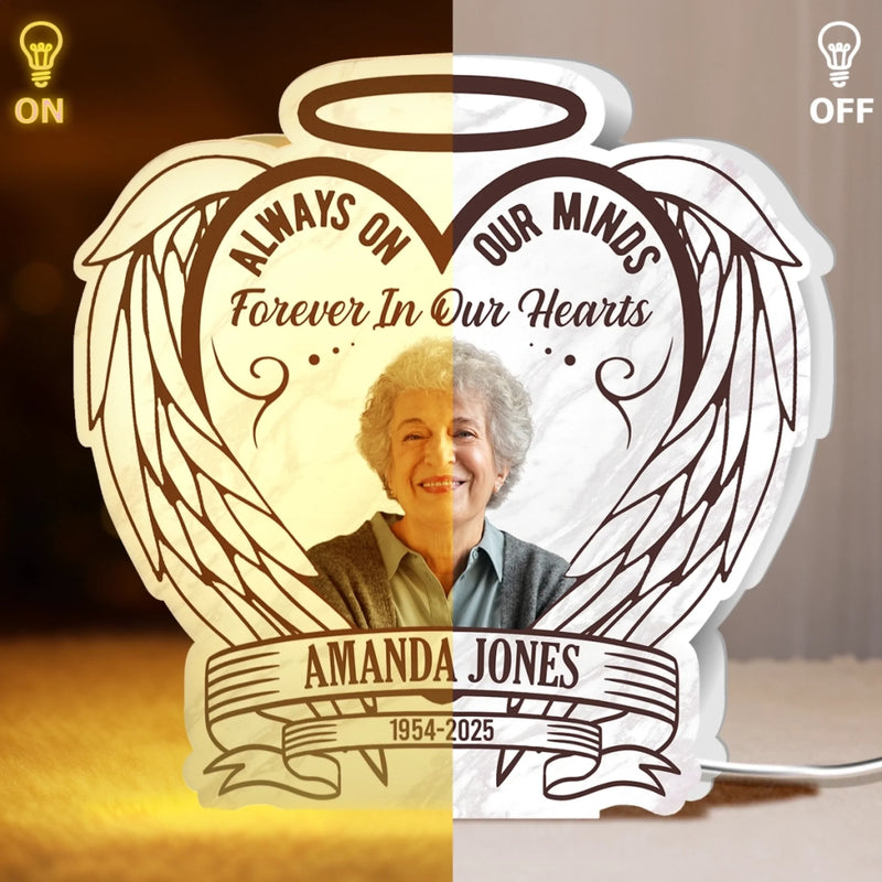 Custom Photo Shaped Light Box - Personalized Memorial Sympathy Gifts For Loss Of Mom, Dad - Your Light Will Always Shine In Our Hearts