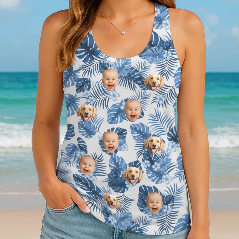Custom Photo Tanktop - Personalized Summer Vacation And Travel Gifts For Family, Dog Cat Lovers - Vacation Mode