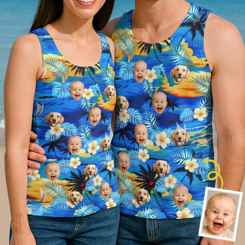 Custom Photo Tanktop - Personalized Summer Vacation And Travel Gifts For Family, Dog Cat Lovers - Wear The Laughs Everywhere
