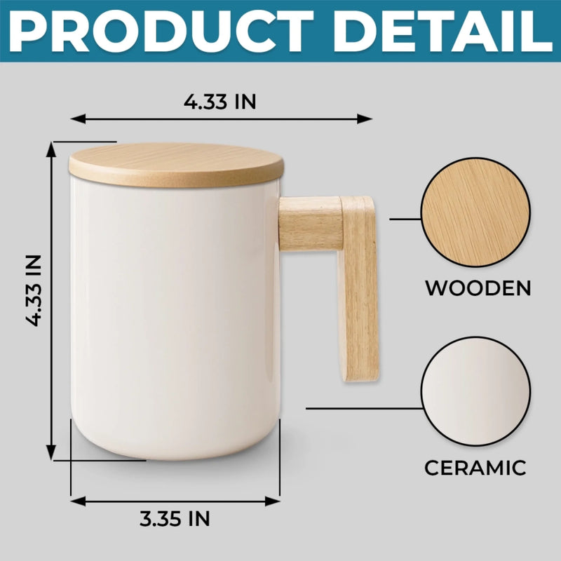 Custom Ceramic Mug With Wooden Lid & Handle - Personalized Best Friend Birthday Gifts For Women - Friendship In Full Bloom