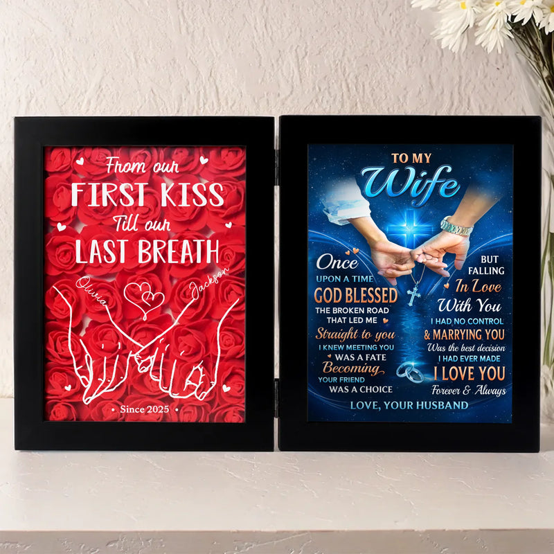 Custom Double Frame Flower Shadow Box - Personalized Anniversary Wedding Gifts For Husband And Wife, Him And Her - Till Our Final Breath