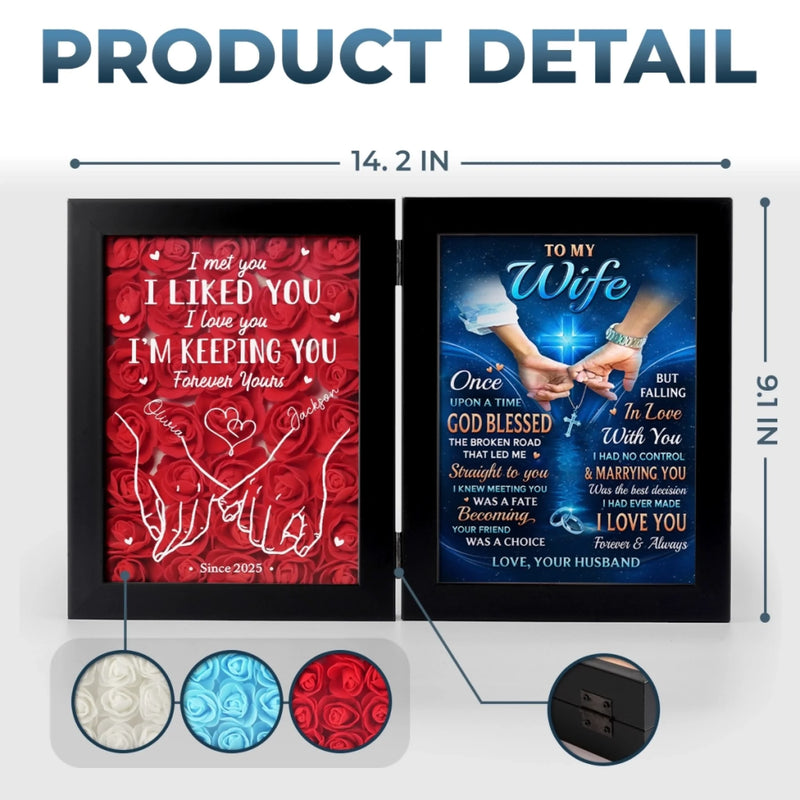 Custom Double Frame Flower Shadow Box - Personalized Anniversary Wedding Gifts For Husband And Wife, Him And Her - Till Our Final Breath