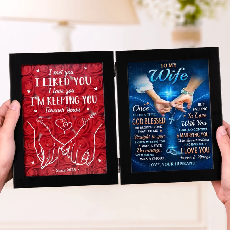 Custom Double Frame Flower Shadow Box - Personalized Anniversary Wedding Gifts For Husband And Wife, Him And Her - Till Our Final Breath