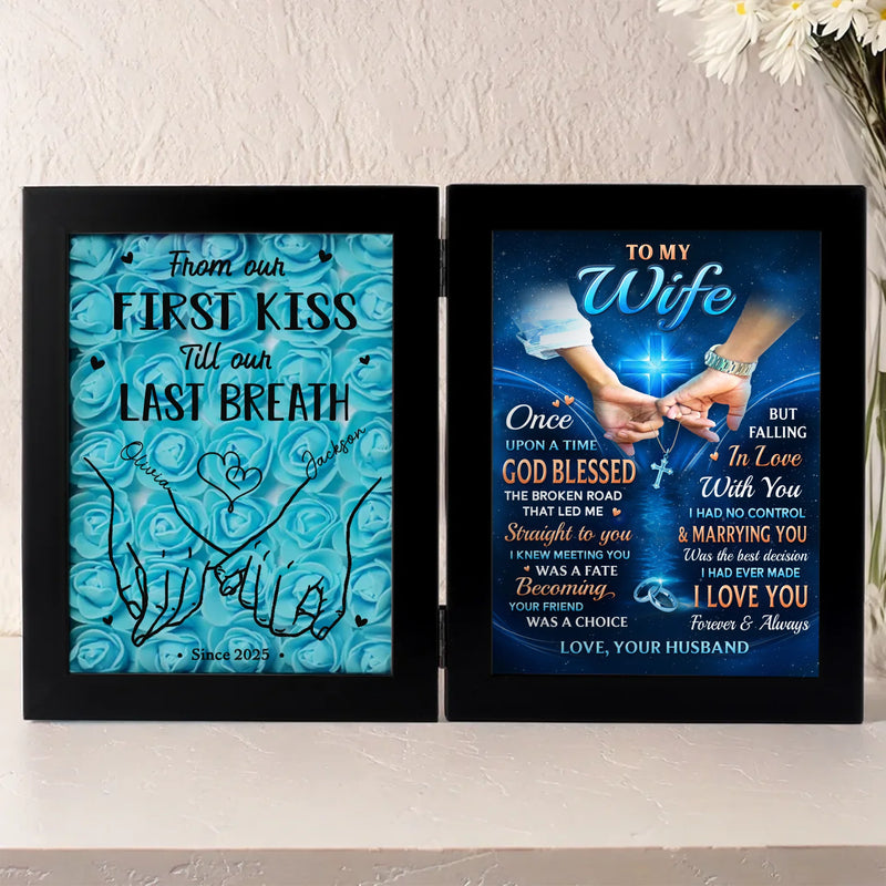 Custom Double Frame Flower Shadow Box - Personalized Anniversary Wedding Gifts For Husband And Wife, Him And Her - Till Our Final Breath