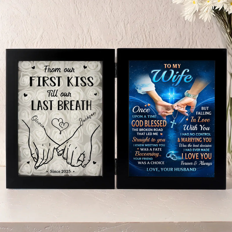 Custom Double Frame Flower Shadow Box - Personalized Anniversary Wedding Gifts For Husband And Wife, Him And Her - Till Our Final Breath