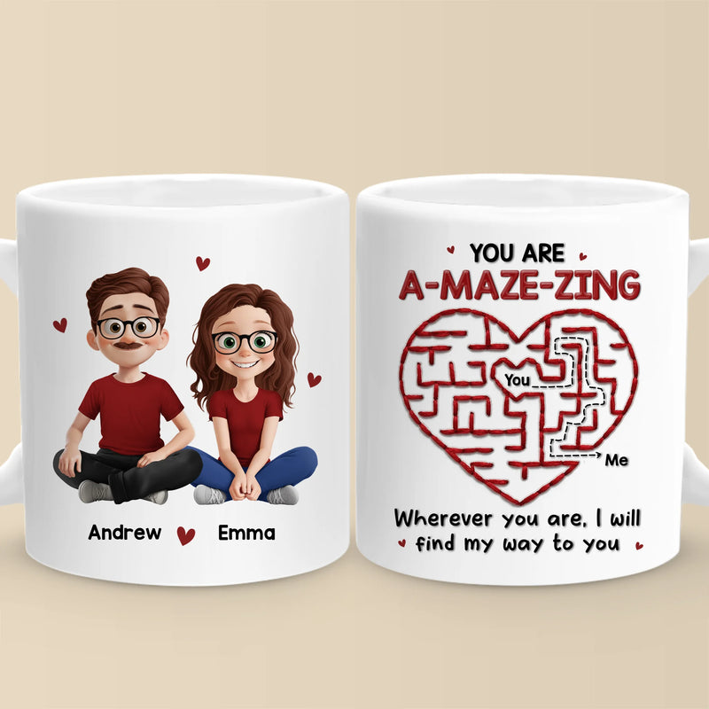 Custom Mug - Personalized Anniversary Wedding Gifts For Husband And Wife, Him And Her - Stuck On You, Forever