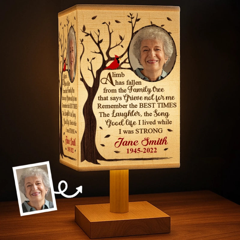 Custom Photo Bedside Table Fabric Lamp - Personalized Memorial Sympathy Gifts For Loss Of Mom, Dad - A Light Of Everlasting Memories
