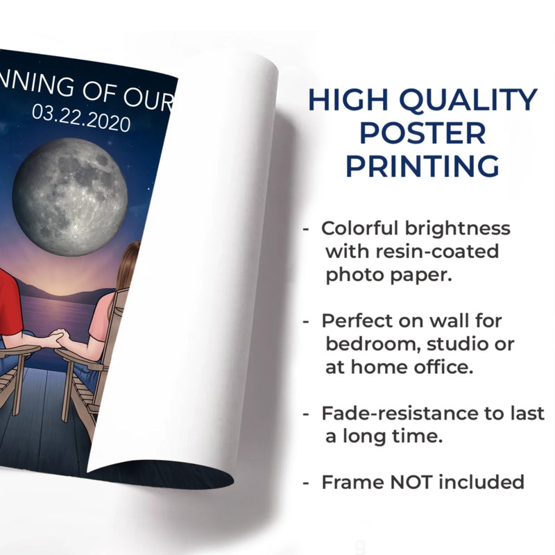 Custom Horizontal Poster - Personalized Anniversary Wedding Gifts For Husband And Wife, Him And Her - The Beginning Of Our Forever