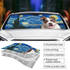 Custom Photo Auto Windshield Sunshade, Car Window Protector - Personalized Birthday Gifts For Dog Cat Lovers, Dog Dad And Mom, Cat Owners - Painted In Fur And Stars