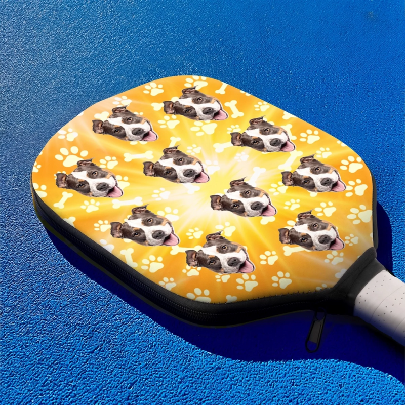 Custom Photo Pickleball Paddle Cover - Personalized Birthday Gifts For Dog Cat Lovers, Dog Dad And Mom, Cat Owners - Full Speed, Full Tail