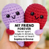 Custom Crochet Heart Plush - Personalized Best Friend Birthday Gifts For Women - Friendship Served With Smiles