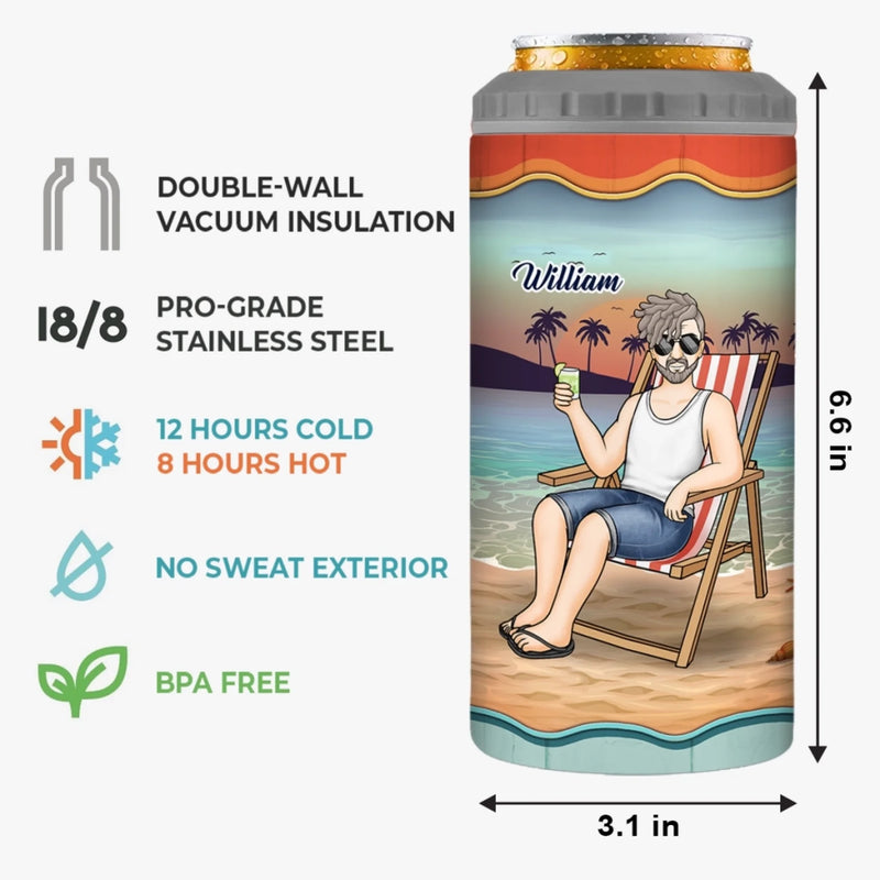 Custom 4 In 1 Can Cooler Tumbler - Personalized Retirement Gifts For Women, Men - Goodbye Tension, Hello Pension