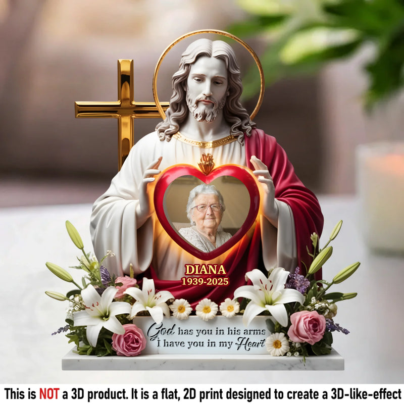 Custom Photo With Angels Now Resting - Memorial Personalized Custom Acrylic Plaque Custom Shape - Sympathy Gift For Family Members