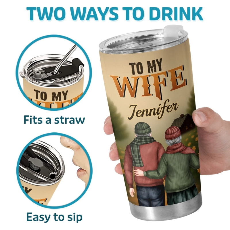 Custom Tumbler - Personalized Anniversary Wedding Gifts For Husband And Wife, Him And Her - Love Never Gets Old