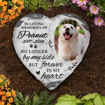 Custom Photo You Leave Pawprints In Our Hearts - Memorial Personalized Custom Heart Shaped Memorial Stone - Sympathy Gift For Dog Lovers