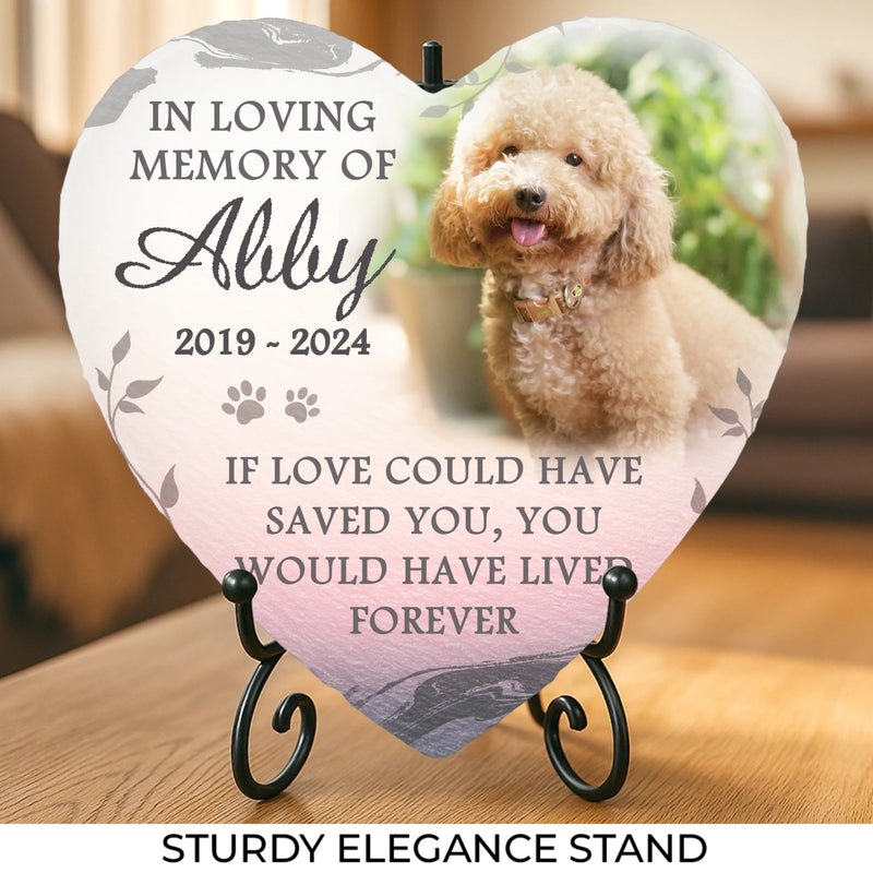 Memorial Personalized Custom Heart Shaped Stone With Stand - New Arrival, Christmas Gift, Sympathy Gift For Pet Owners, Pet Lovers AMZ