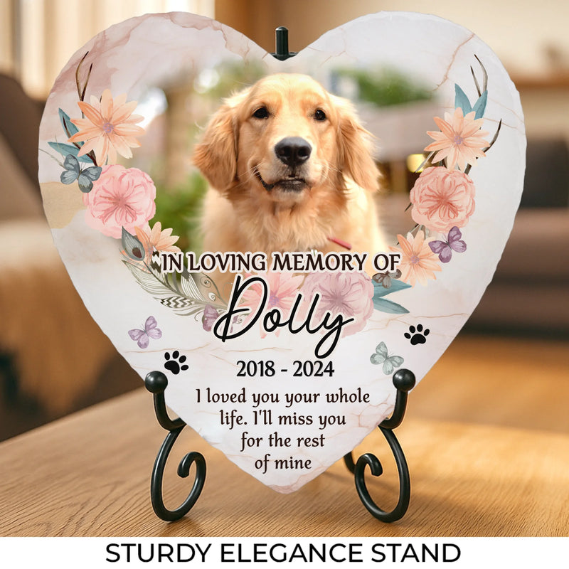 Memorial Personalized Custom Heart Shaped Stone With Stand AMZ - New Arrival, Christmas Gift, Sympathy Gift For Pet Owners, Pet Lovers