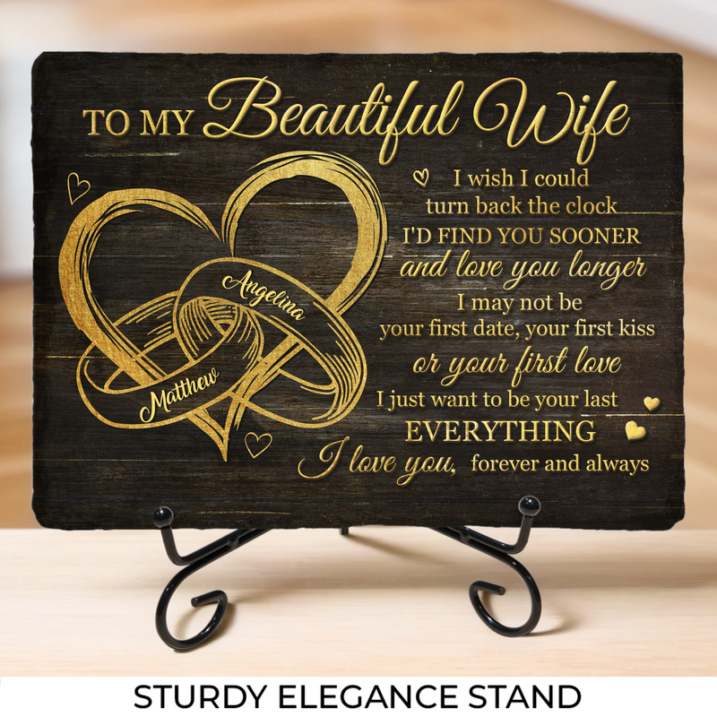 I Just Want To Be Your Last Everything - Couple Personalized Custom Rectangle Shaped Stone With Stand - Gift For Husband Wife, Anniversary