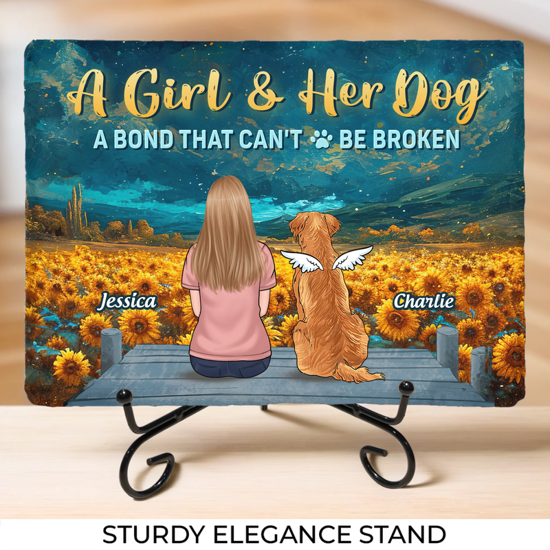 Our Perfect Companions Never Have Fewer Than Four Feet - Memorial Personalized Custom Rectangle Shaped Stone With Stand - Sympathy Gift For Pet Owners, Pet Lovers