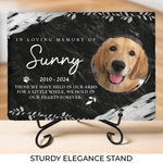 Custom Photo Don’t Cry For Me When I'm Gone - Memorial Personalized Custom Rectangle Shaped Stone With Stand - Sympathy Gift For Dog Lovers