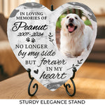Custom Photo You Leave Pawprints In Our Hearts - Memorial Personalized Custom Heart Shaped Memorial Stone - Sympathy Gift For Dog Lovers