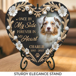 Custom Photo You Left Paw Prints On My Heart - Memorial Personalized Custom Heart Shaped Memorial Stone - Sympathy Gift For Dog Lovers