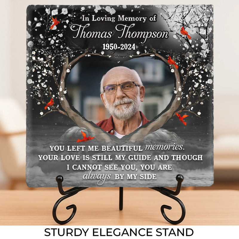 Custom Photo You Will Always Be With Us In Spirit - Memorial Personalized Custom Square Shaped Memorial Stone - Sympathy Gift For Family Members