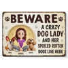 Custom Home Decor Metal Sign - Personalized Birthday Gifts For Dog Lovers, Dog Dad And Mom - Love Me, Love My Dogs