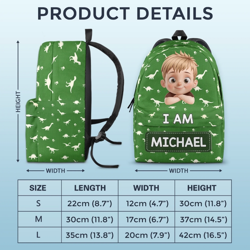 Custom Kids Backpack - Personalized Back To School Gifts For Kids - Eat, Play, Build, Repeat