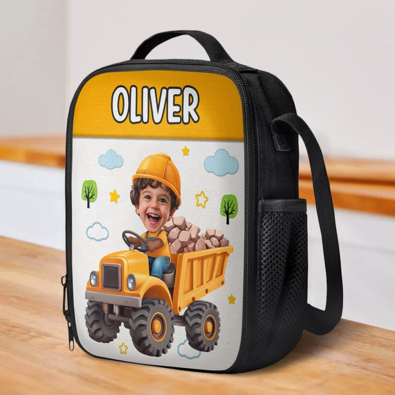 Custom Photo Kids Lunch Bag - Personalized Back To School Gifts For Kids - Future Engineer At Lunch