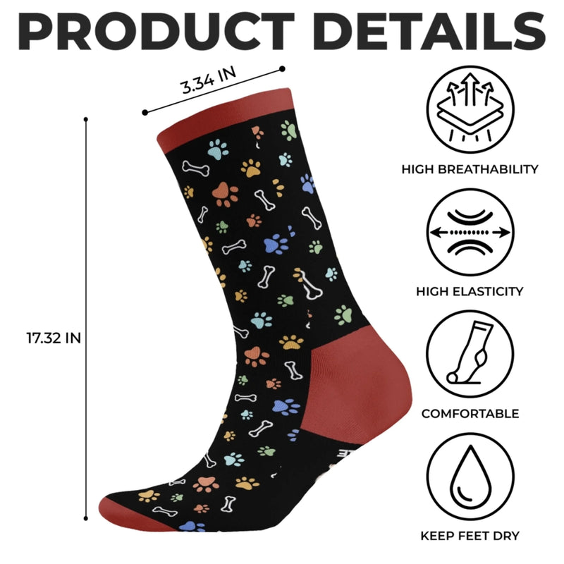 Custom Crew Socks - Personalized Birthday Gifts For Dog Lovers, Dog Dad And Mom - My Dog, My Therapist