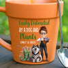 Custom Plant Pot Ceramic Mug - Personalized Garden Gifts For Gardeners, Dog Lovers, Dog Dad And Mom - Happiness In Paws And Petals - Flower Pot Mug