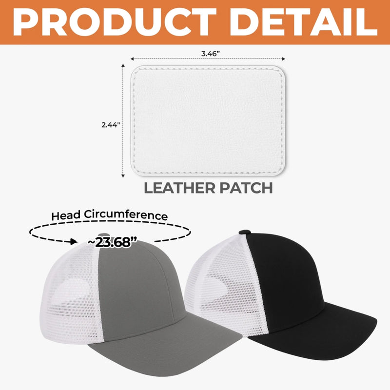 Gorra De Malla Con Parche De Cuero Personalizada - Regalos De Cumpleaños Personalizados Para Papá, Abuelo - Papá Y Orgulloso Cada Día