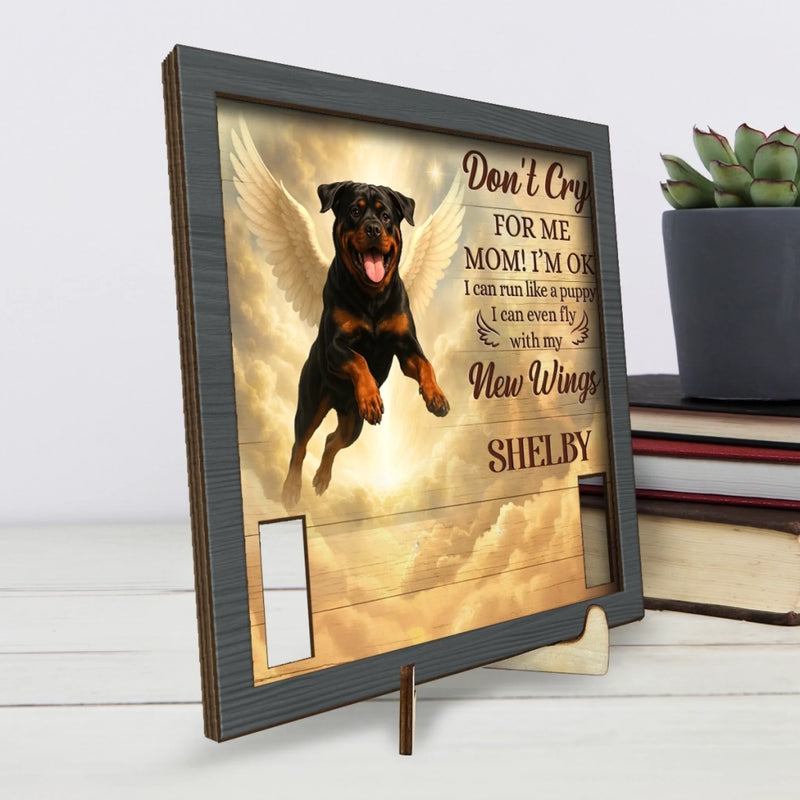 Custom Photo Pet Loss Sign, Collar Frame - Personalized Pet Memorial Sympathy Gifts For Mom, Dog Lovers - My Spirit Soars Above