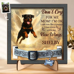 Custom Photo Pet Loss Sign, Collar Frame - Personalized Pet Memorial Sympathy Gifts For Mom, Dog Lovers - My Spirit Soars Above