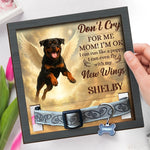 Custom Photo Pet Loss Sign, Collar Frame - Personalized Pet Memorial Sympathy Gifts For Mom, Dog Lovers - My Spirit Soars Above