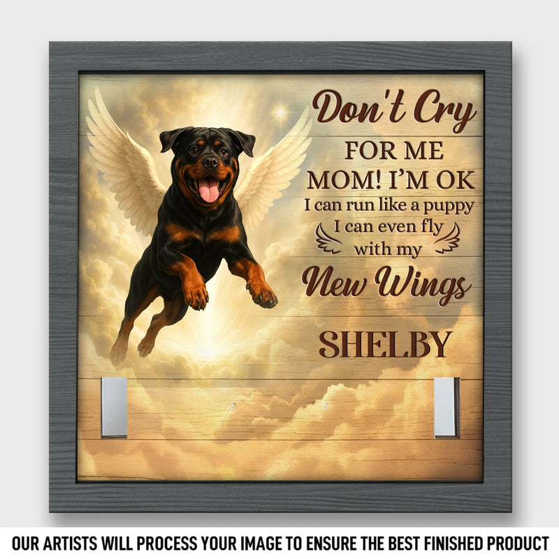 Custom Photo Pet Loss Sign, Collar Frame - Personalized Pet Memorial Sympathy Gifts For Mom, Dog Lovers - My Spirit Soars Above