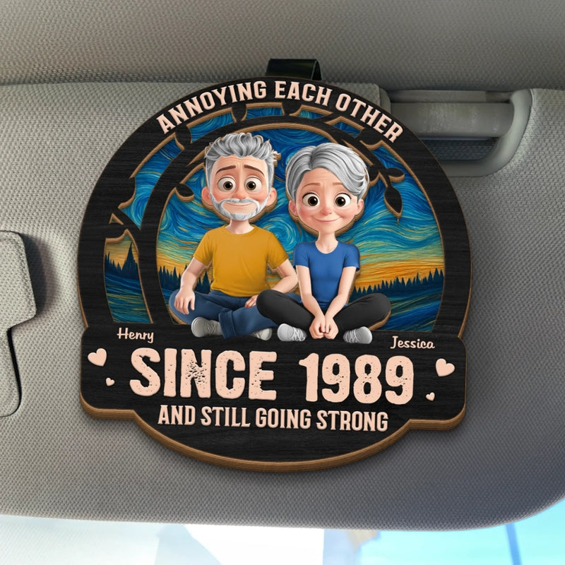 Custom Car Visor Clip - Personalized Anniversary Wedding Gifts For Husband And Wife, Him And Her - Old But Gold, Weird But Together