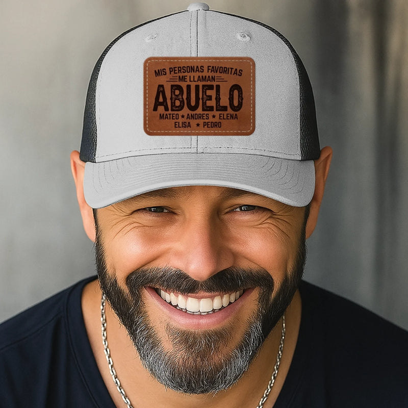 Sombrero Con Parche De Cuero Con Forma Personalizada - Regalos De Cumpleaños Personalizados Para Papá, Abuelo - Abuelo Cariñoso Siempre A Tu Lado