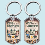 Custom Keychain - Personalized Birthday Camping Gifts For Couple, Dog Lovers, Campers - Camper Vibes Only