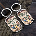 Custom Keychain - Personalized Birthday Camping Gifts For Couple, Dog Lovers, Campers - Camper Vibes Only